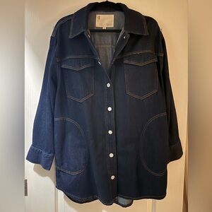 Pilcro Dark Blue Denim Jacket/Dress with Silver Buttons